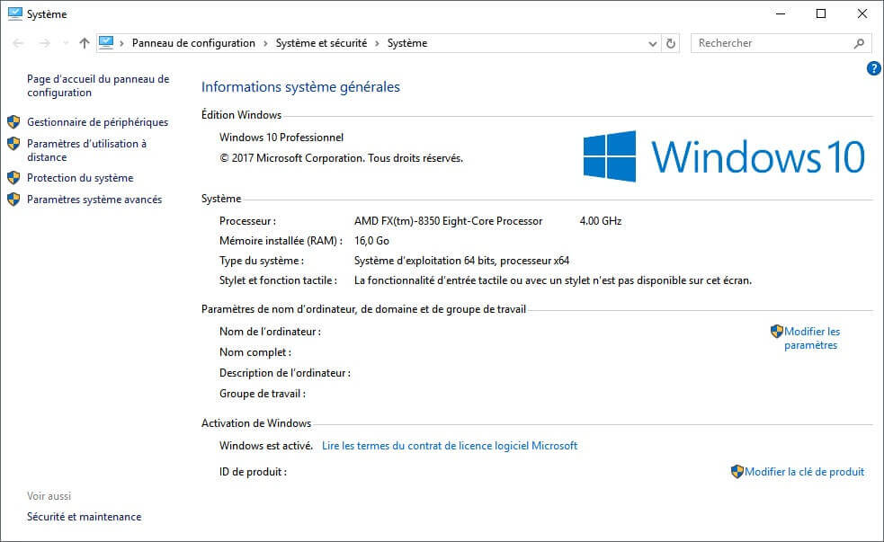 Système Windows 10
