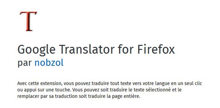 Google Translator for Firefox