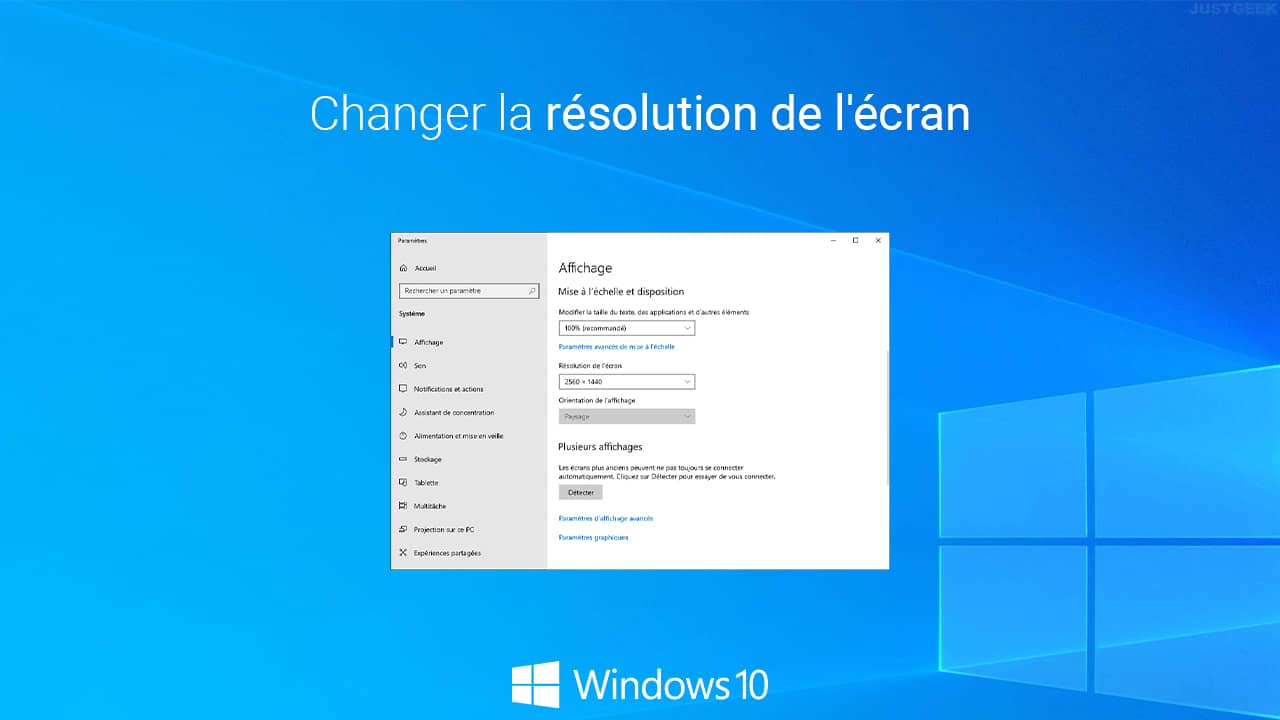 Comment changer la résolution de l'écran sur Windows 10