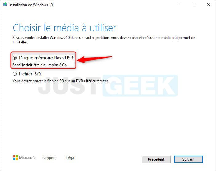 Installer Windows 10 à partir d'une clé USB
