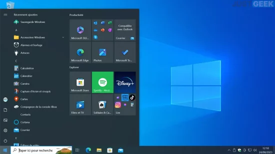 Accélérer l'ouverture du menu Démarrer de Windows 10