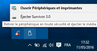 Retirer le périphérique en toute sécurité et éjecter le média