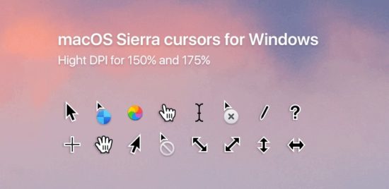 Télécharger les curseurs de macOS Sierra pour Windows 10