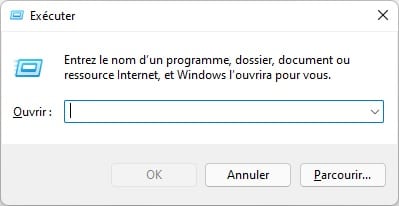 Boîte de dialogue Exécuter Windows