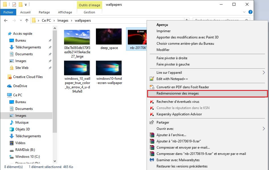 Imprimer des photos avec Windows 10