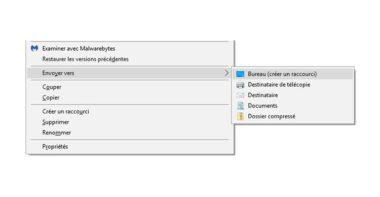 Ajouter des raccourcis au menu « Envoyer vers » de Windows 10