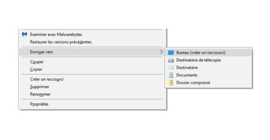 Ajouter des raccourcis au menu « Envoyer vers » de Windows 10
