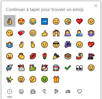 Clavier emoji Windows 10