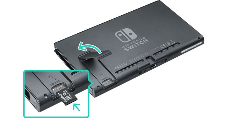 Emplacement carte microSD Nintendo Switch