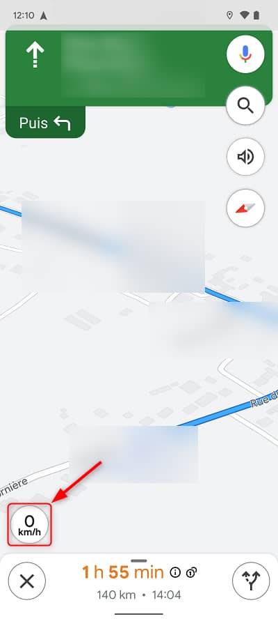 Compteur de vitesse dans Google Maps