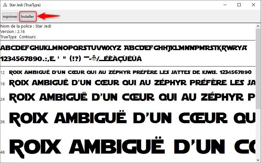 Installer une police d'écriture sous Windows