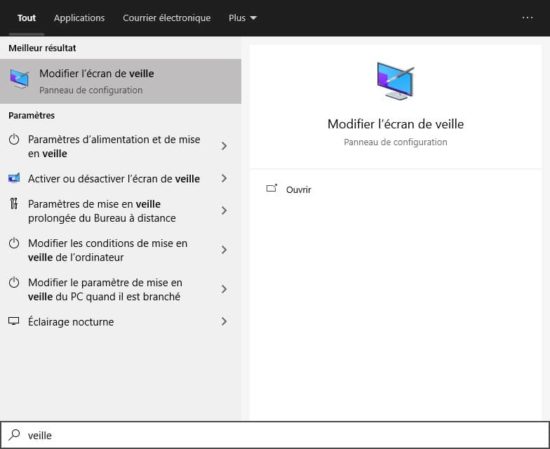 Comment activer l'écran de veille sous Windows 10