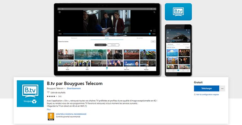 Application B.tv Windows 10 Bouygues Telecom