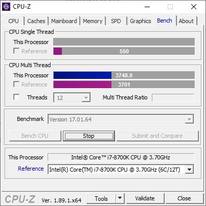 CPU-Z : Bench Stress CPU