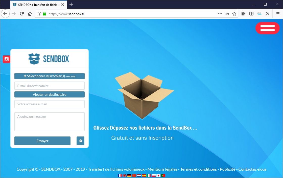 SendBox : Envoi de gros fichier