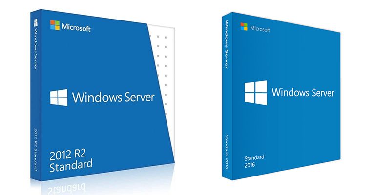 Boîtes Windows Server 2012 R2 Standard et Windows Server 2016