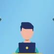 Illustration d'un utilisateur surveillé sur Internet par des mouchards dans son navigateur web