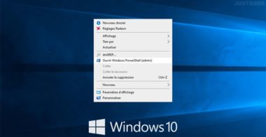 Ajouter « Ouvrir Windows PowerShell (admin) » au menu contextuel dans Windows 10