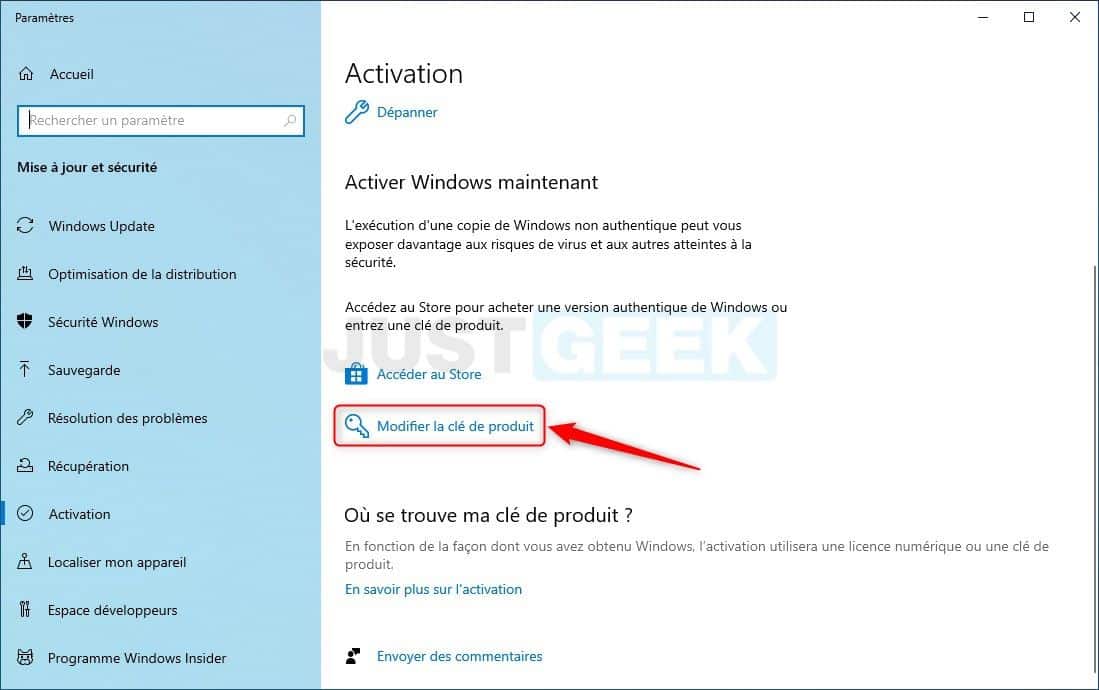 Étape 3 : Activer Windows 10