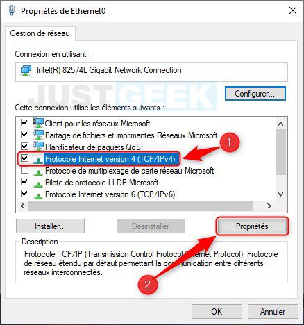 Configurer adresse ip fixe windows 10