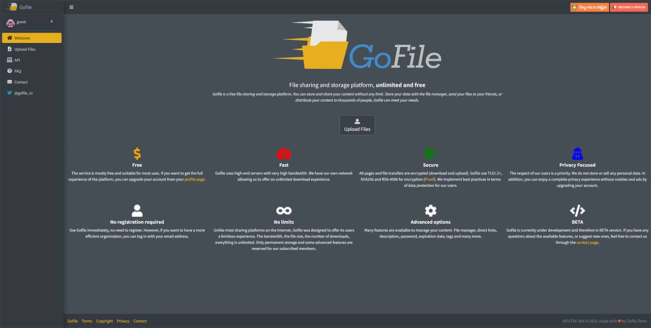 Gofile.io : Partage de fichiers gratuit et anonyme