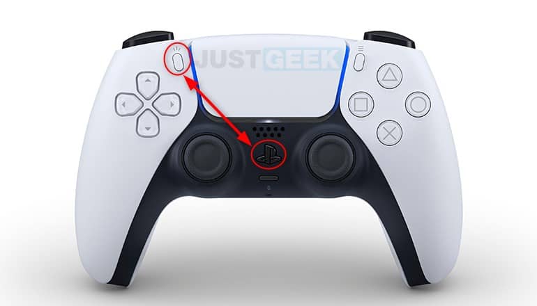 Appuyez simultanément sur les boutons « logo PlayStation » et « Créer » sur votre manette PS5