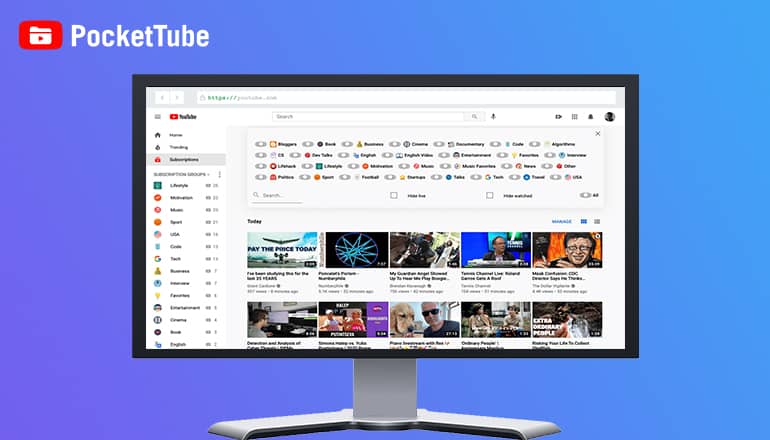 PacketTube : Gérer abonnements YouTube