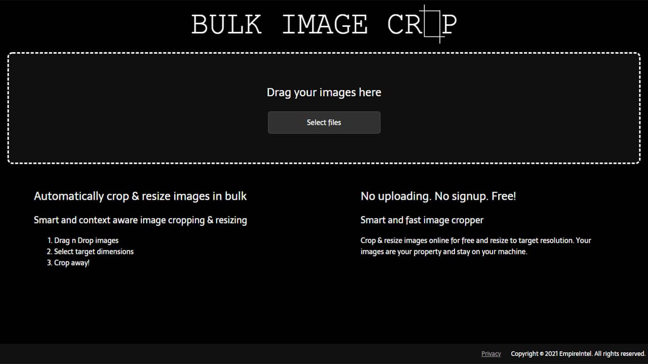 Bulk image crop recadrer des images par lots dans votre navigateur web
