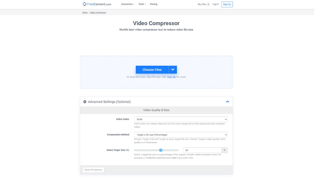 Compress video online for free with Video Compressor