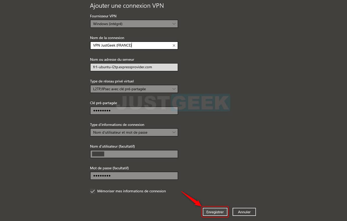Ajouter une connexion VPN (ExpressVPN) dans Windows 10