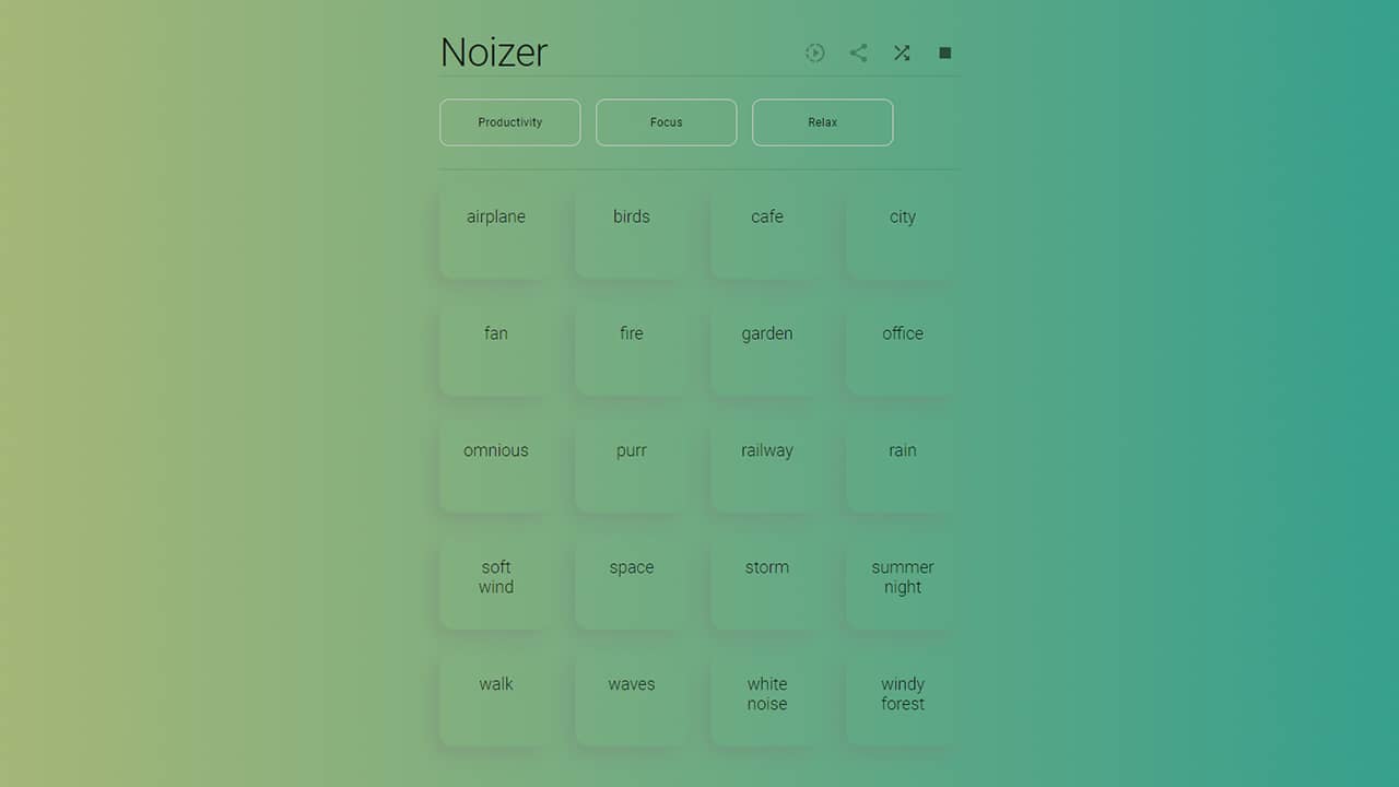 Noizer : des sons d'ambiance pour se concentrer ou se relaxer