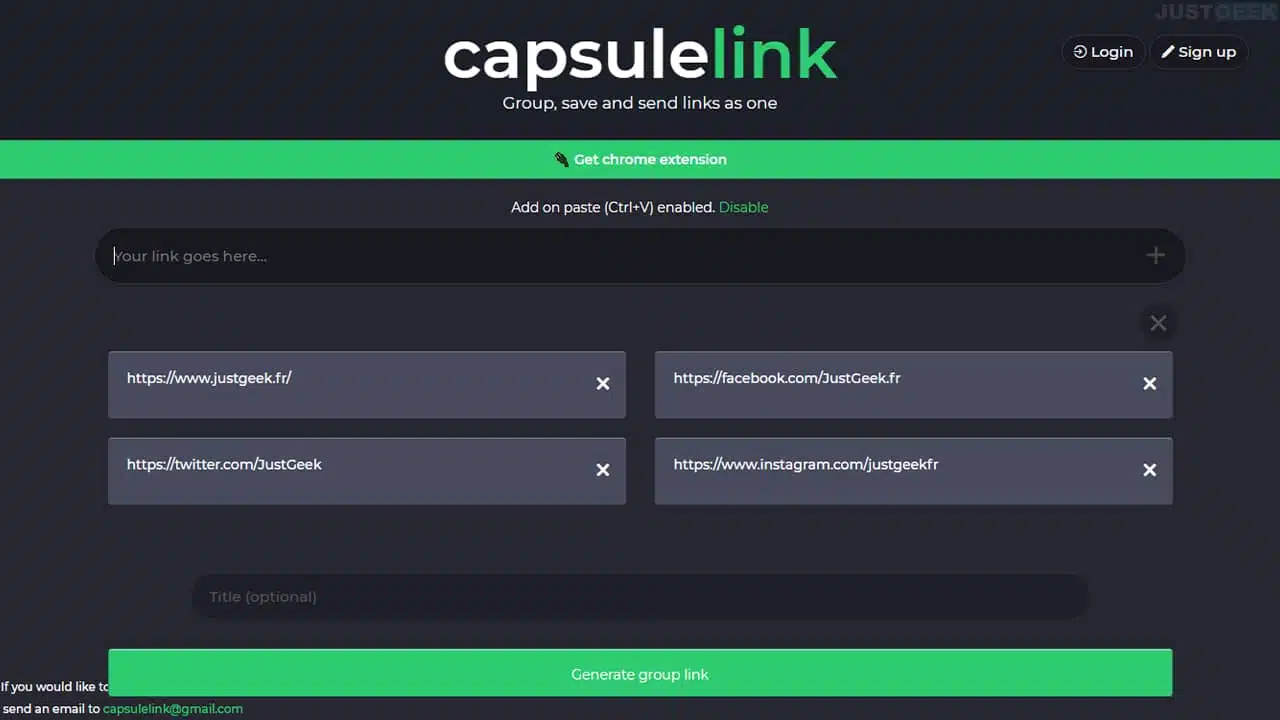 Create and share a list of links with Capsulelink