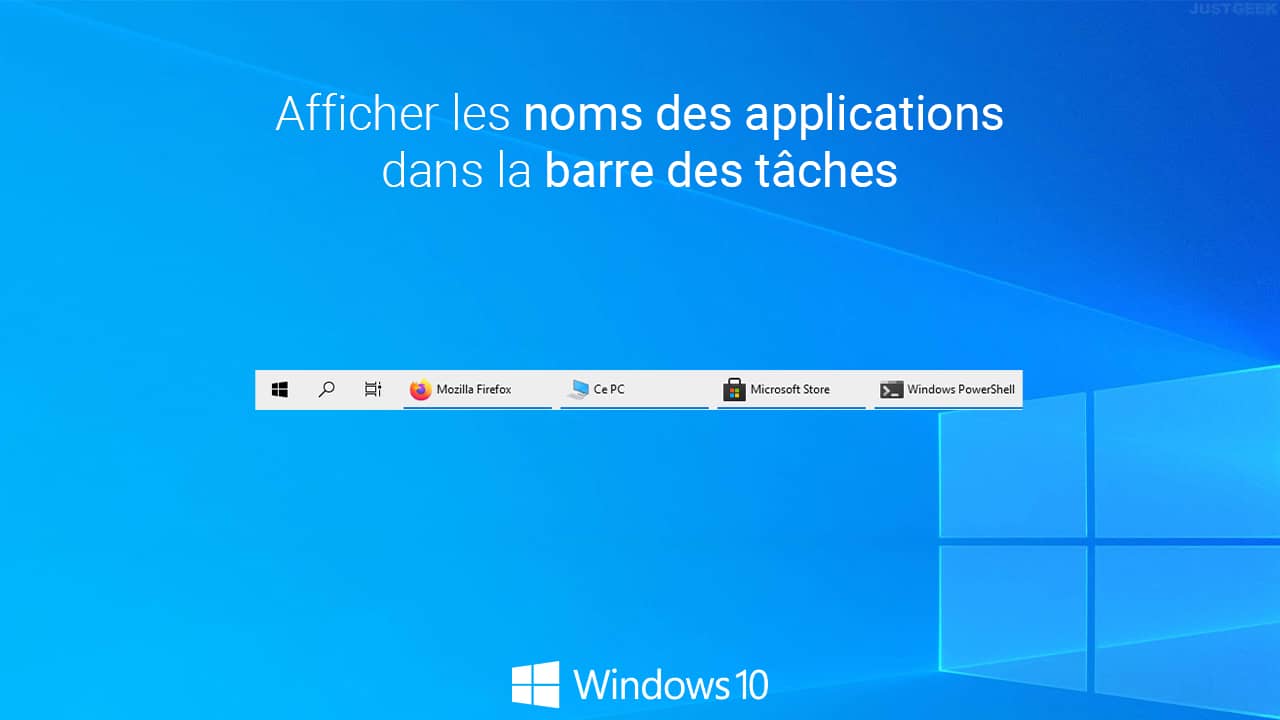 Afficher les noms des applications dans la barre des tâches de Windows 10