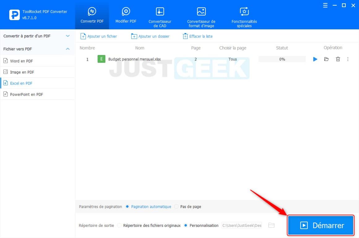 Comment convertir un fichier Excel (.XLS ou .XLSX) en PDF