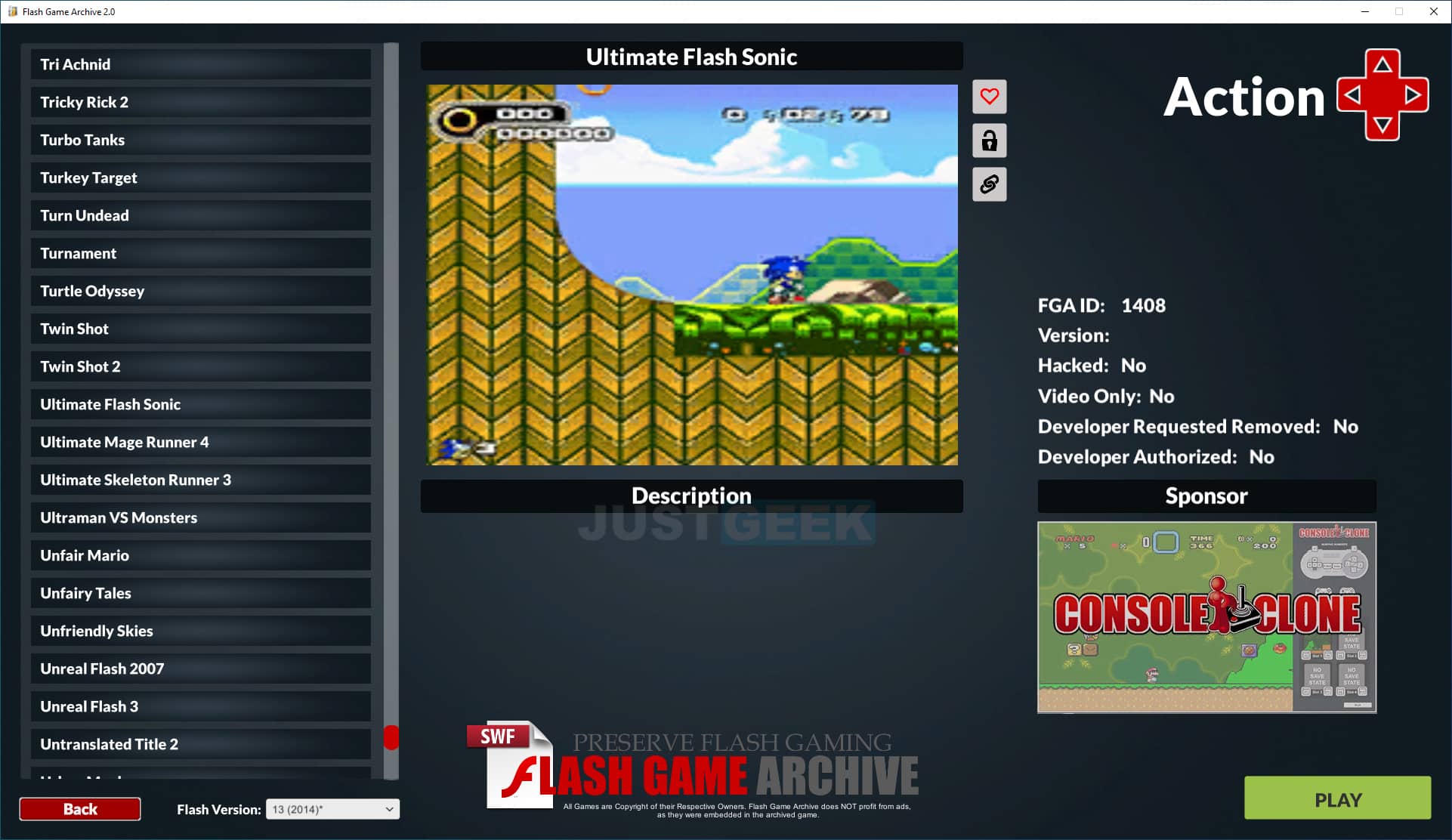 visit flash game archive