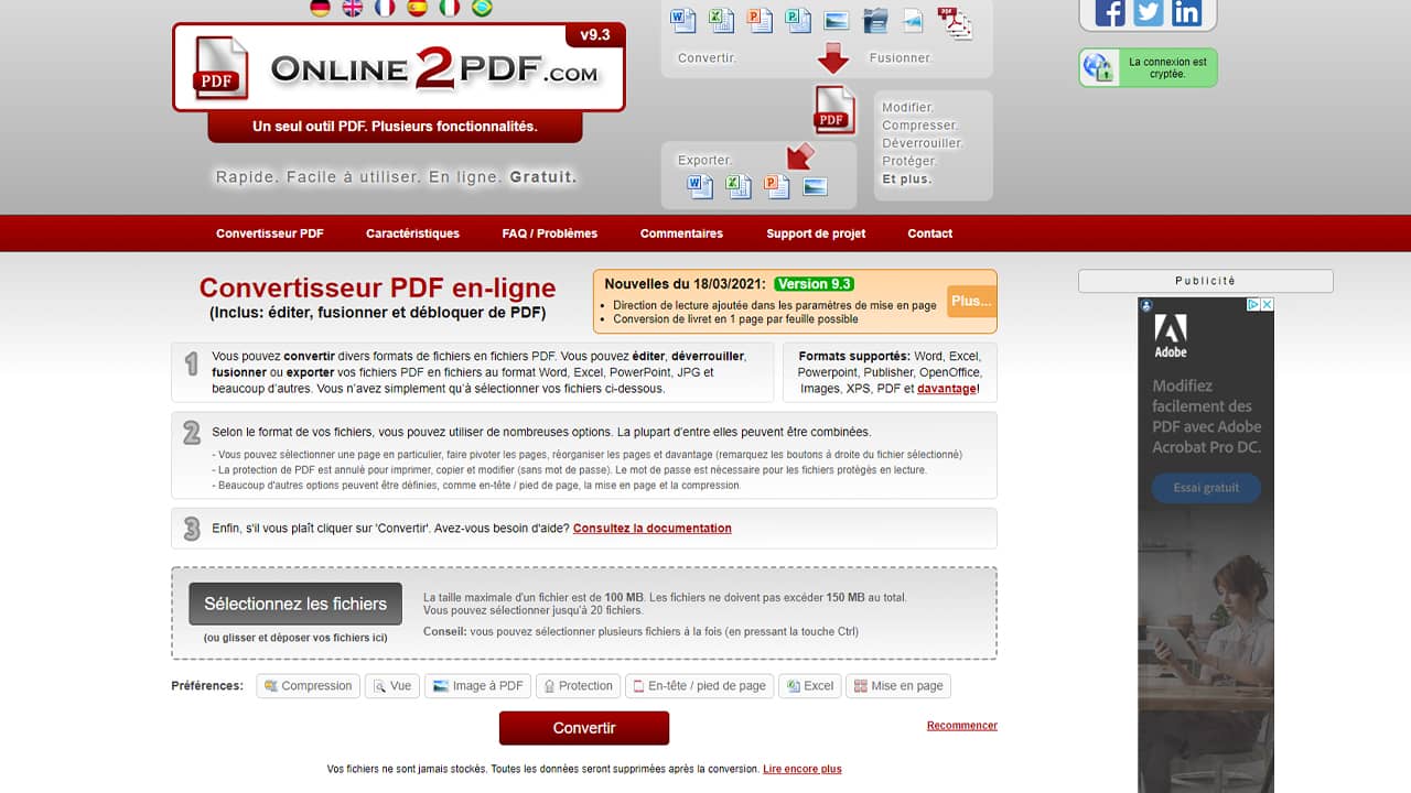 Convertisseur PDF en ligne gratuit