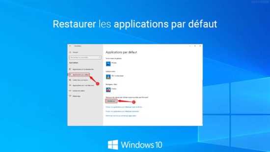 Réinitialiser les applications par défaut de Windows 10