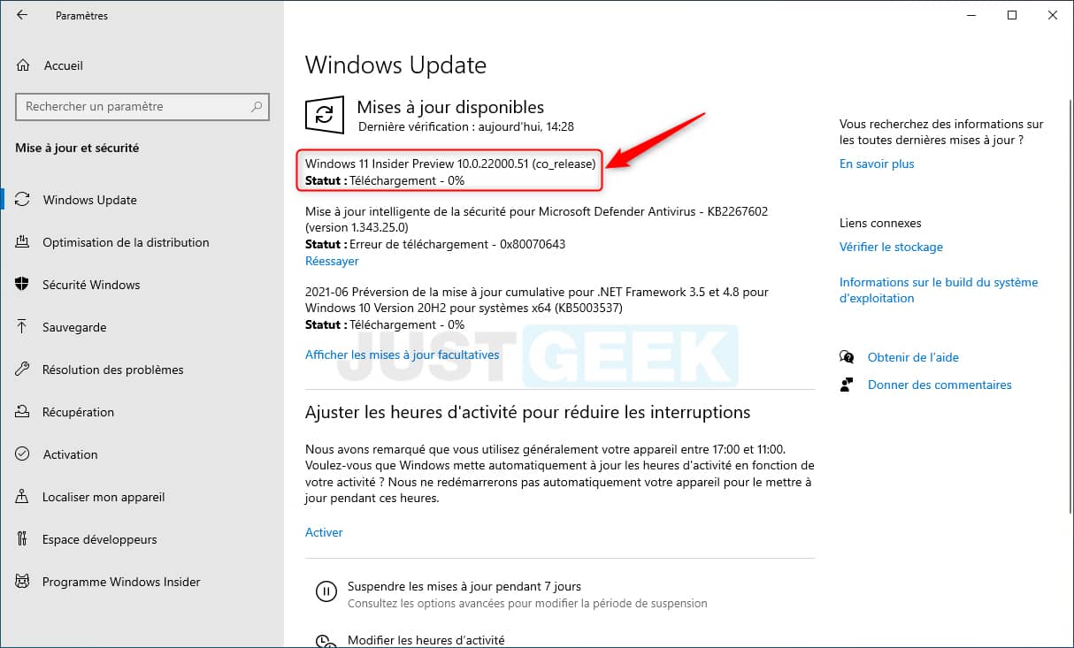 Télécharger Windows 11 Insider Preview 10.0.22000.51