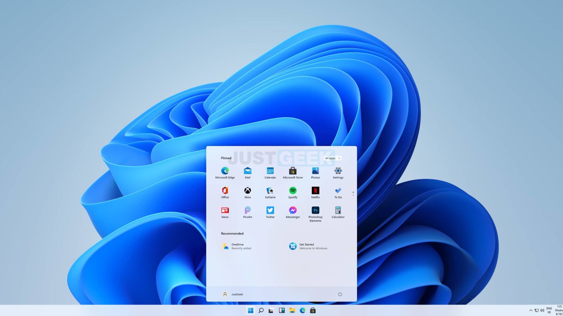 Menu Démarrer Windows 11