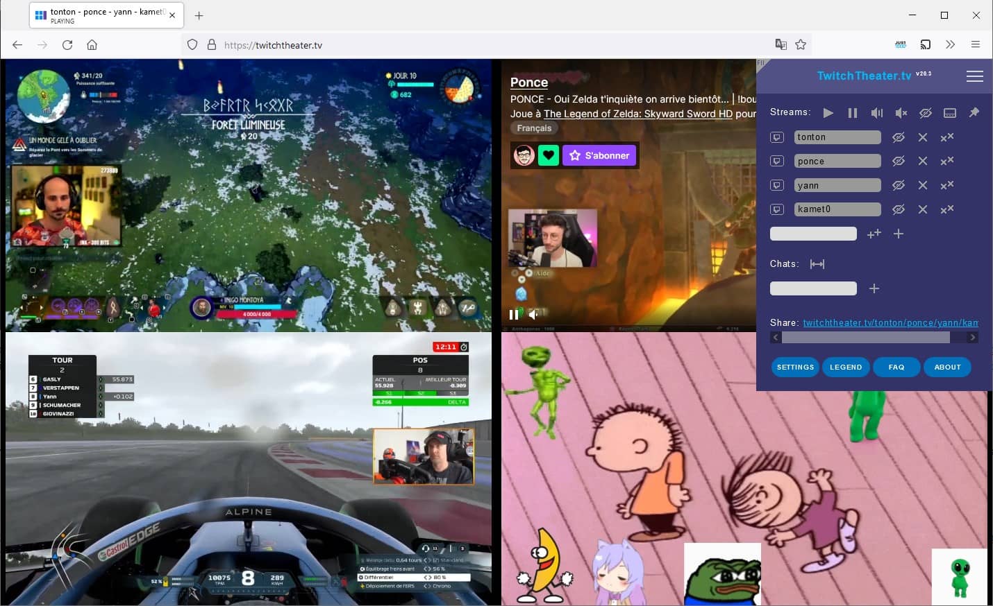 Twitchtheater : multistream Twitch, YouTube ou autres