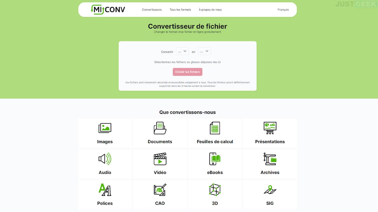 MiConv : un convertisseur de fichier en ligne gratuit