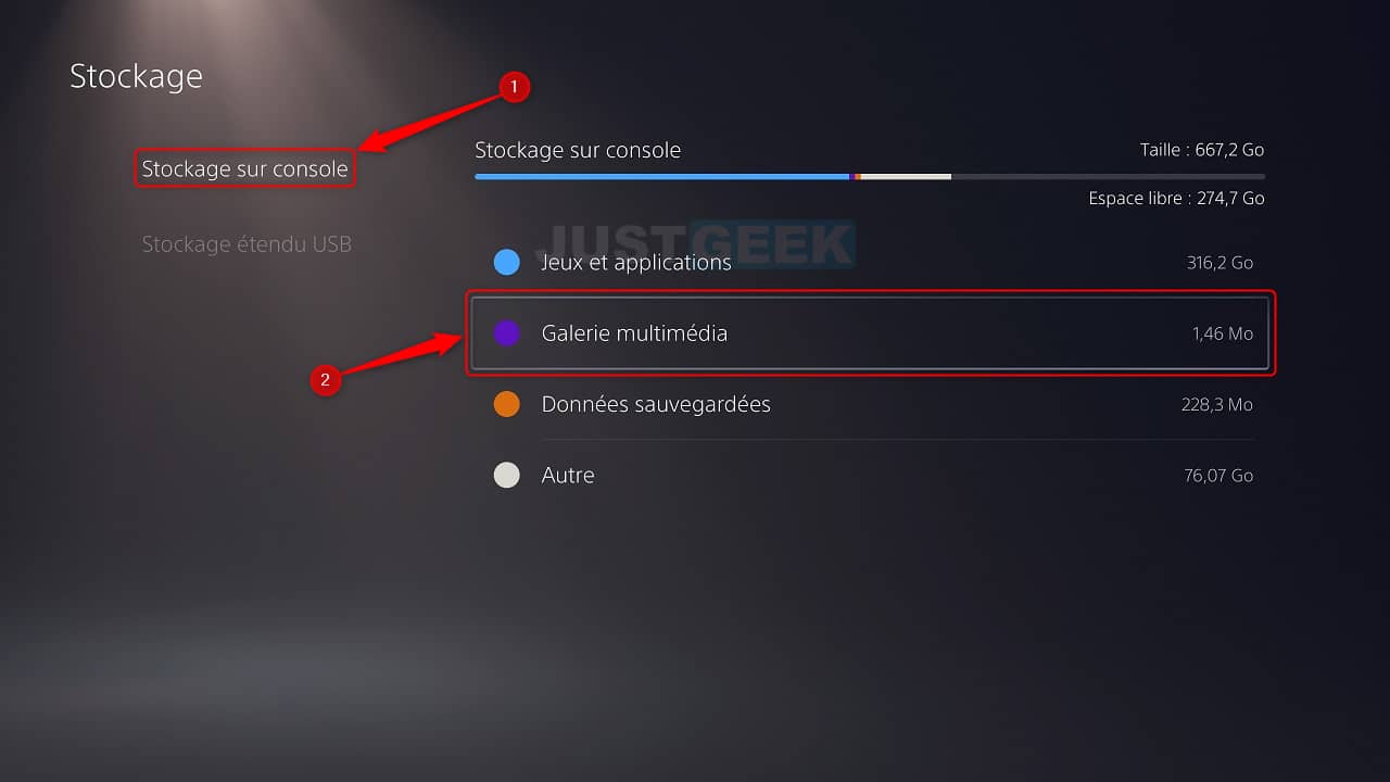 PS5 : copier une capture d'écran ou clip vidéo sur une clé USB