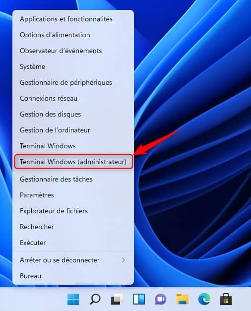 Windows Terminal (administrateur) Windows 11