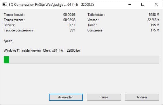 Compresser un fichier avec 7-Zip