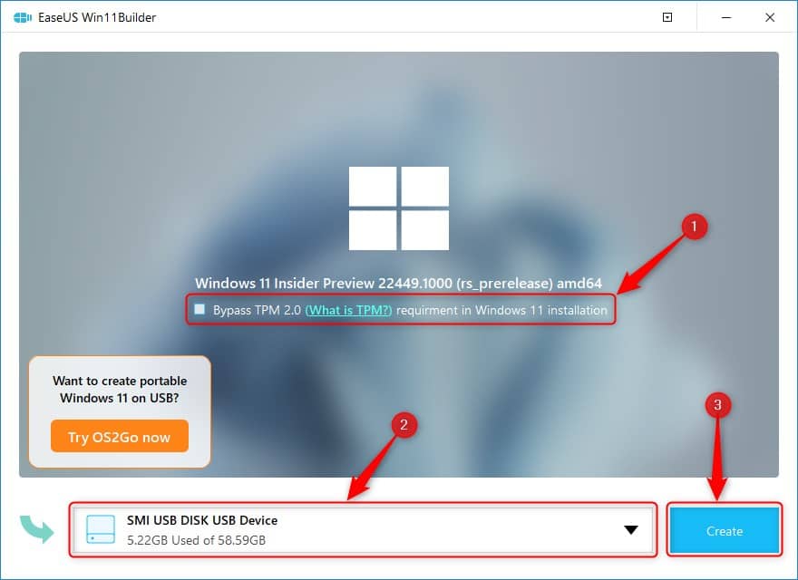 Créer une clé USB bootable Windows 11 avec EaseUS Win11Builder