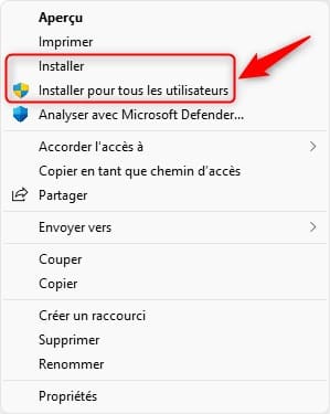 Installer une police de caractères sur Windows 11 depuis l'Explorateur de fichiers