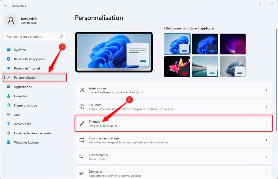 Afficher les icônes du Bureau sous Windows 11