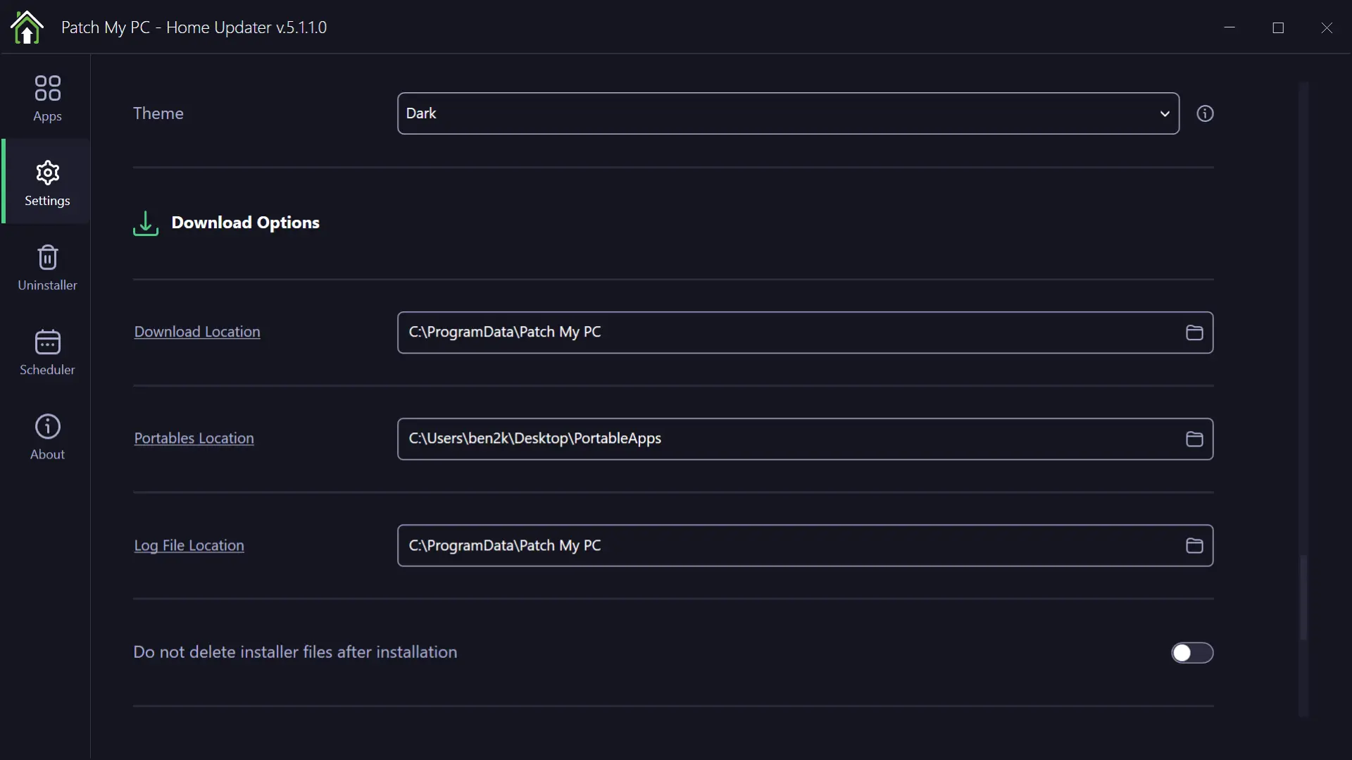 Gestion des emplacements pour le cache et les installations portables