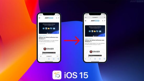 iOS 15 : remettre la barre d’adresse en haut dans Safari