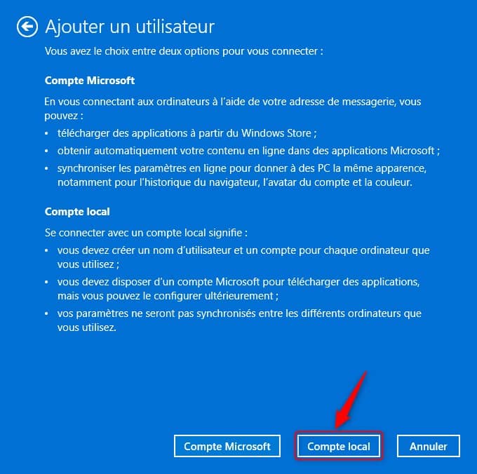 Créer un nouveau compte utilisateur local sur Windows 11